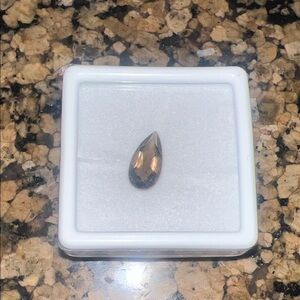 Pear Smoky Quartz Gemstone - Brown-grey